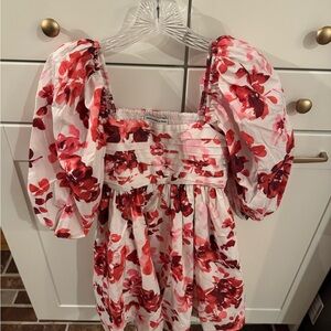 Abercrombie & Fitch Red and Pink Floral Dress